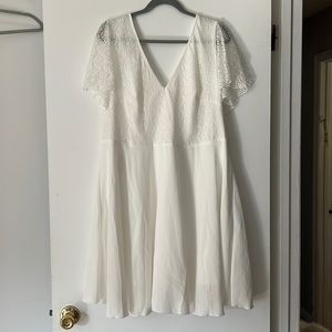 SHEIN white dress, lace detail great bridal shower dress